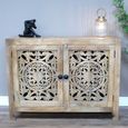Hall Cabinet - Carved Mango Wood - 2 Door