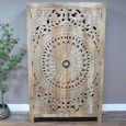 Hall Cabinet - Carved Mango Wood - 2 Door - Tall