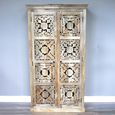 Cabinet - 2 Door - Large - Carved Mango Wood