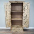 Hall Cabinet - 2 Door - Tall - Carved Mango Wood