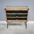 Cabinet - Fir Wood and Metal - Multi Drawer - Retro