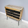 Cabinet - Fir Wood and Metal - Multi Drawer - Retro