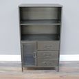 Cabinet - 1 Door - 3 Drawer - Grey Metal