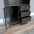 Cabinet - 1 Door - 3 Drawer - Grey Metal