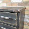 Cabinet - 3 Door - 3 Drawer - Black Metal - Industrial