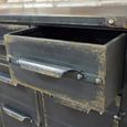 Cabinet - 3 Door - 3 Drawer - Black Metal - Industrial