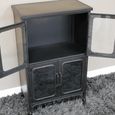 Display Cabinet - 4 Door - Black Metal and Glass - Industrial
