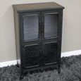 Display Cabinet - 4 Door - Black Metal and Glass - Industrial