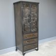 Display Cabinet - 2 Door - Bronze Metal and Glass - Industrial