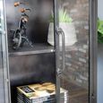 Display Cabinet - 2 Door - Bronze Metal and Glass - Industrial