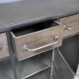 Cabinet - 3 Door - 3 Drawer - Brown Metal - Industrial