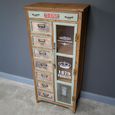 Apothecary Cabinet - 1 Door - Multi Drawer - Fir Wood - Industrial Style