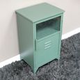 Storage Cabinet - 1 Door - Green Metal and Glass - Industrial