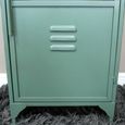 Storage Cabinet - 1 Door - Green Metal and Glass - Industrial