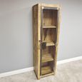 Tall Cabinet - Rustic Mango Wood and Metal - 1 Door