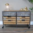 Storage Cabinet - Wood and Metal - 4 Drawer - Industrial