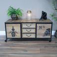 Trunk Storage Cabinet - Wood and Metal - Industrial