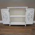 Cabinet - 2 Door - Small - Whitewashed Carved Mango Wood