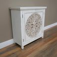 Cabinet - 2 Door - Small - Whitewashed Carved Mango Wood