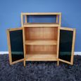 Storage Cabinet - Wood and Black Glass - 2 Door