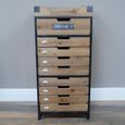 Storage Cabinet - Wood and Metal - Narrow - Multi Drawer