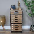 Storage Cabinet - Wood and Metal - Narrow - Multi Drawer