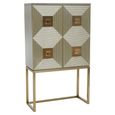 Duvali Hall Cabinet - 2 Door - Silver and Gold