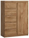 Fribo Oak Effect 1 Door 5 Drawer Cabinet