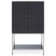 Genoa Hall Cabinet - 2 Door - Fluted Grey High Gloss