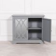 Grey Mirrored Cupboard - 2 Door