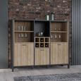 High Rock Oak Effect 3 Door Storage Cabinet