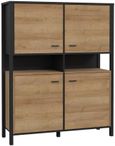 High Rock Oak Effect 4 Door Storage Cabinet