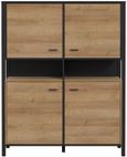 High Rock Oak Effect 4 Door Storage Cabinet