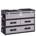 Kensington Townhouse Cabinet - 3 Drawer - Black and White Leather