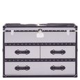 Kensington Townhouse Cabinet - 3 Drawer - Black and White Leather