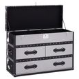 Kensington Townhouse Cabinet - 3 Drawer - Black and White Leather