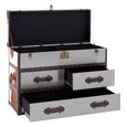 Kensington Townhouse Cabinet - 3 Drawer - Brown and White Leather