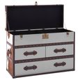 Kensington Townhouse Cabinet - 3 Drawer - Brown and White Leather