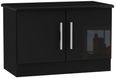 Knightsbridge Black Gloss 2 Door Low Cabinet