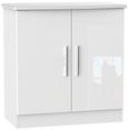 Knightsbridge White Gloss 2 Door Hall Cabinet