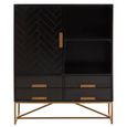 Kochi Hall Cabinet - 1 Door - Black - Mango Wood