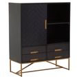 Kochi Hall Cabinet - 1 Door - Black - Mango Wood