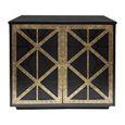 Reeno Storage Cabinet - Black Fretwork - 2 Door