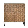 Pinole Hall Cabinet - Copper Geometric - Mango Wood - 2 Door