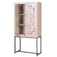 Quintana Cupboard - Washed Carved - Mango Wood - 2 Door