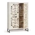 Quintana Hall Cabinet - Washed Carved - Mango Wood - 2 Door