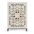 Quintana Hall Cabinet - Washed Carved - Mango Wood - 2 Door
