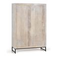 Quintana Hall Cabinet - Washed Carved - Mango Wood - 2 Door