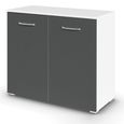 Rauch Aditio 2 Door Cupboard - Alpine White and Metallic Dark Grey