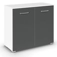 Rauch Aditio 2 Door Cupboard - Alpine White and Metallic Dark Grey